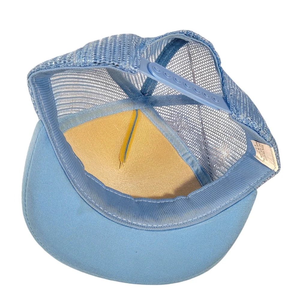 Las Vegas Vintage Old School Logo Unique Small Bill Baby Blue Kids Snapback Hat
